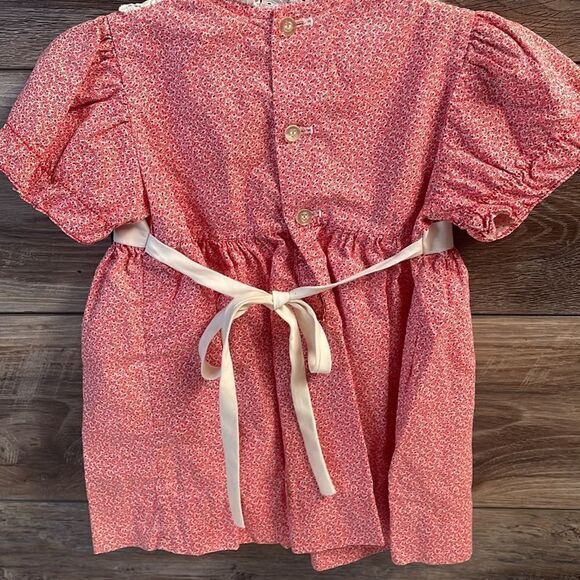 Youngland Infant Girl’s Paddington Bear Smock Dress Size 7 Red & White Vintage - Picture 7 of 14